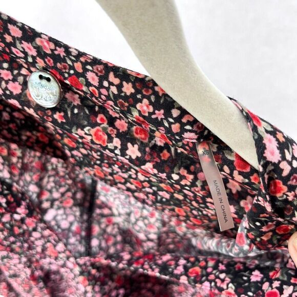 Margaret O'Leary Dress Women XS Black Pink Floral Midi Cottagecore Prairie Boho - Picture 4 of 15